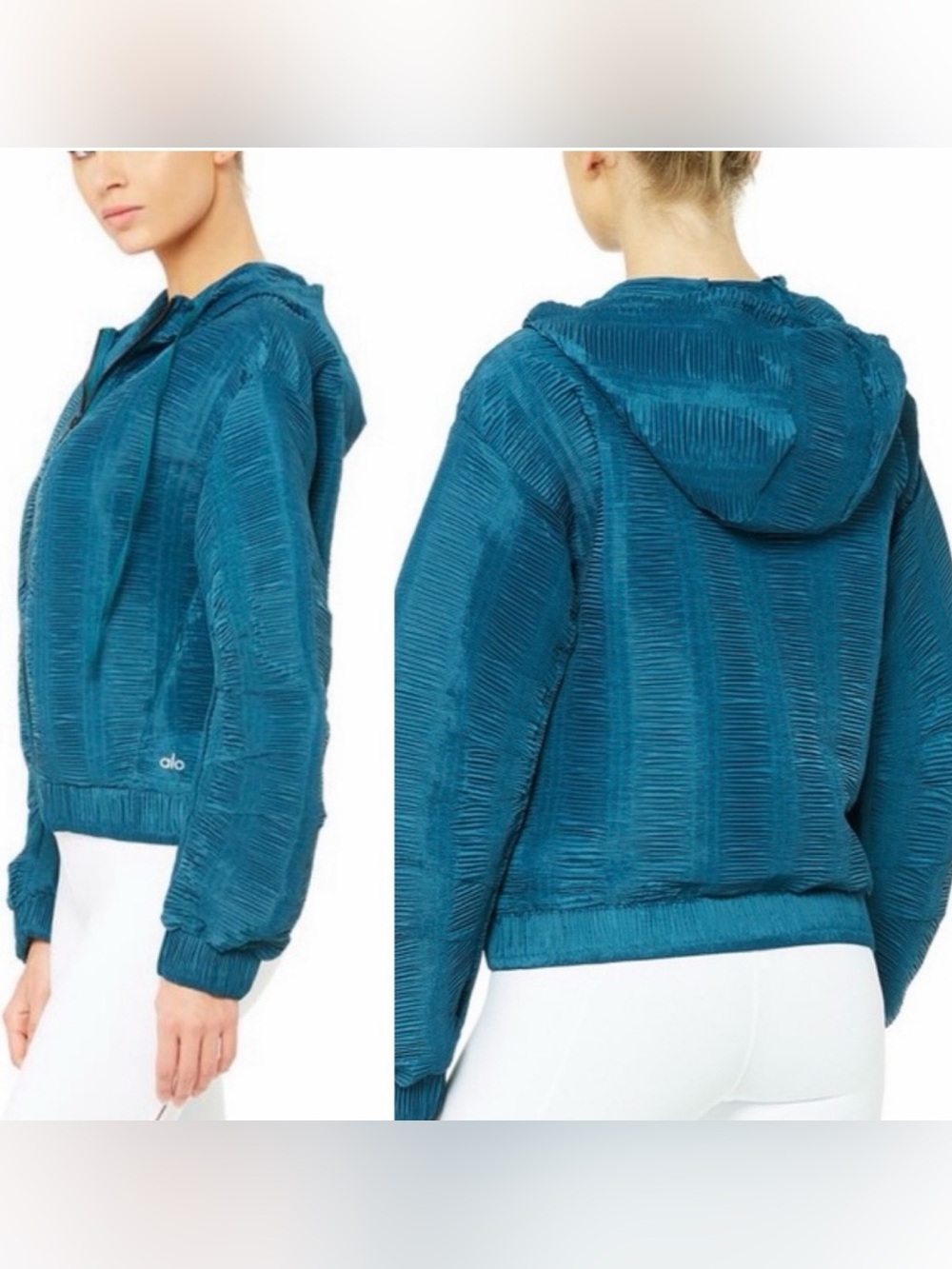 ALO Yoga Dynamic activewear full zip Jacket in Legion Blue, size small/ medium